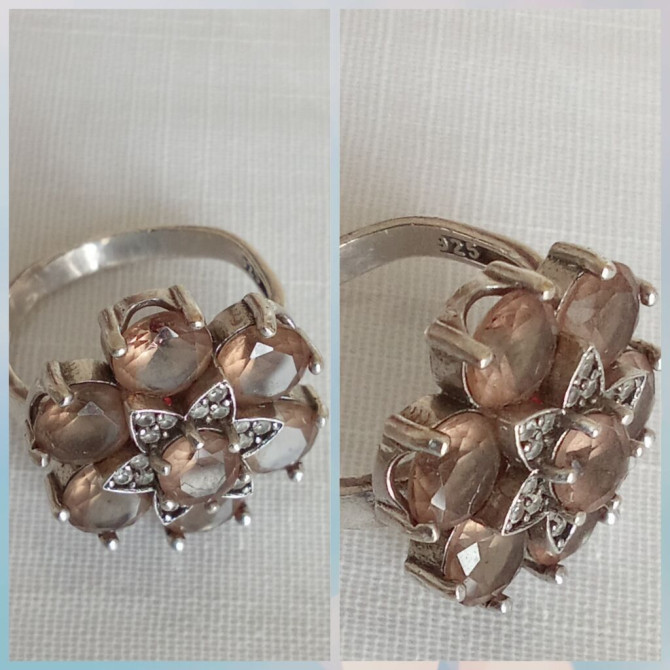 Серебряное кольцо очень красивое Турция, камни фионит Бишкек - изображение 1