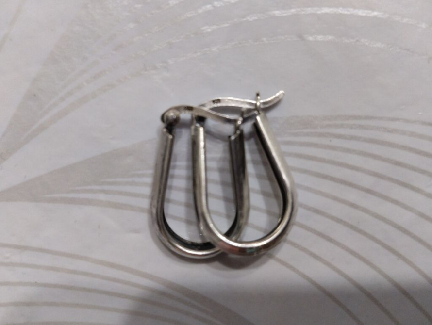 Серебряные серьги, Проба 925, Без вставки, Женские, Б/у Бишкек - изображение 1