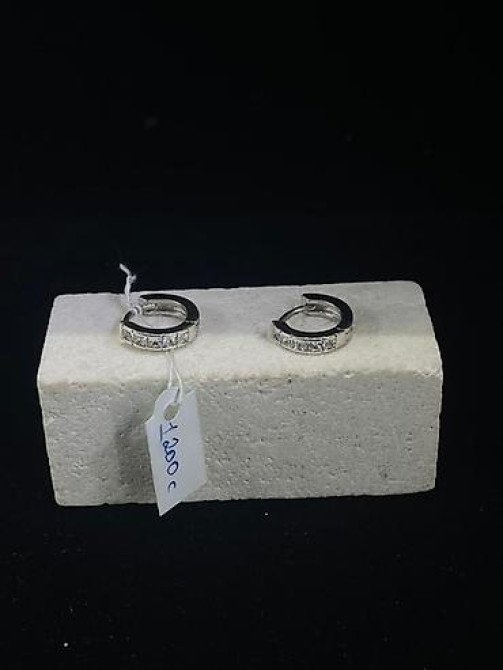 Элегантные серьги-кольца серебристого цвета, украшенные россыпью Бишкек - изображение 16