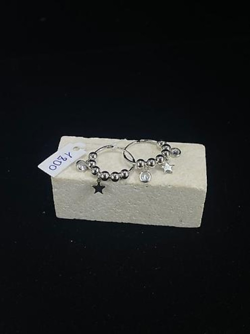 Элегантные серьги-кольца серебристого цвета, украшенные россыпью Бишкек - изображение 18