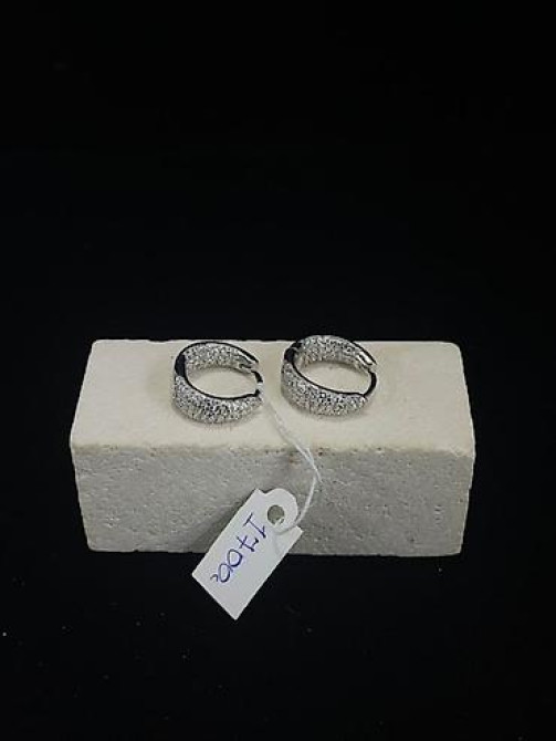 Элегантные серьги-кольца серебристого цвета, украшенные россыпью Бишкек - изображение 5