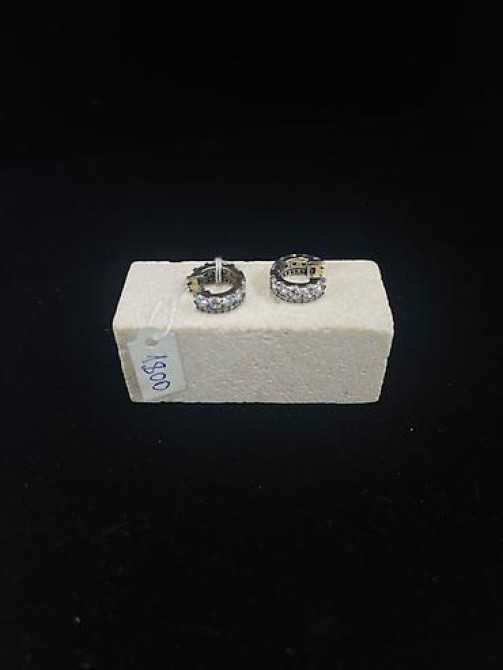 Элегантные серьги-кольца серебристого цвета, украшенные россыпью Бишкек - изображение 29