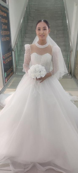 Свадебное платье, Пышная модель, 44, 46 (M), цвет - Айвори, Рукава: Длинные, С подъюбником Бишкек - изображение 11