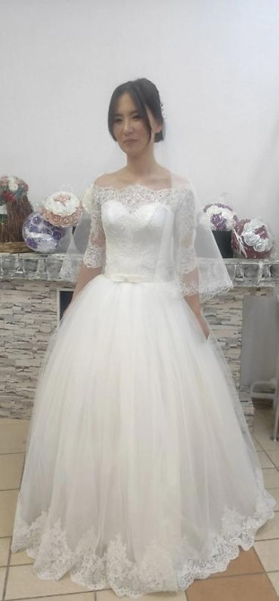 Свадебное платье, Пышная модель, 44, 46 (M), цвет - Айвори, Рукава: Длинные, С подъюбником Бишкек - изображение 20