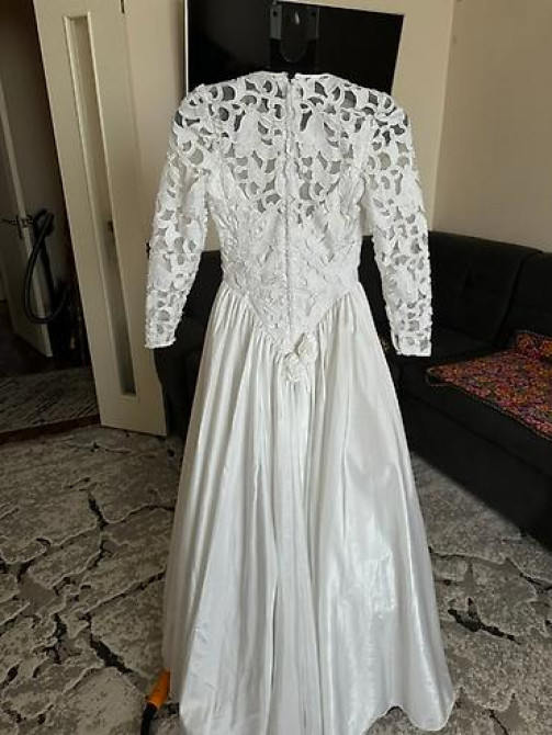 Свадебное платье, Пышная модель, цвет - Белый, Рукава: Кружевные, Со шлейфом Бишкек - изображение 16