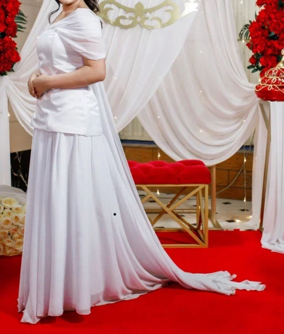 Свадебное платье, 44, 46 (M), цвет - Белый Бишкек - изображение 1