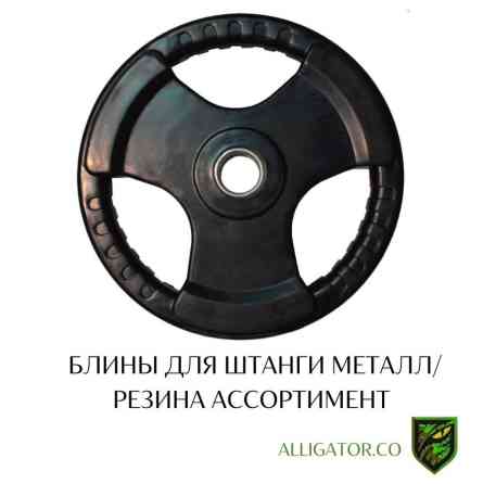 Блины для штанги / грифа Прорезиненные, ассортимент Цена за 1 кг Бишкек